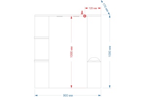 Зеркало Misty Кристи 90 черная эмаль R - 3