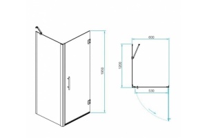 Душевой уголок RGW Passage PA-36B 60x120 профиль черный стекло прозрачное - 3