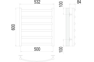 Водяной полотенцесушитель Terminus Атланта+ П6 500x600 Хром - 3