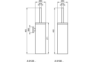 Ершик Ideal Standard IOM подвесной хром (A9128MY) - 2