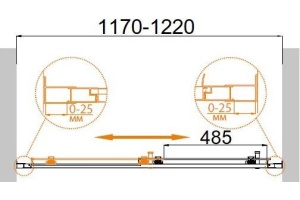 Душевая дверь в нишу Cezares Molveno BF 1 120 C Cr IV - 3