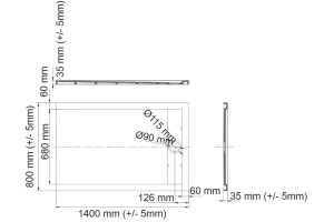 Поддон для душа Wasserkraft Wiese 140x80 серый матовый - 3