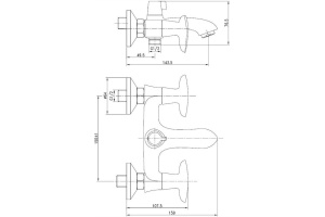 Смеситель для ванны с керамическим дивертором Copter, IDDIS, COPSB02i02WA - 2