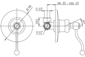Смеситель для душа Paini Duomo 88CR690 С ВНУТРЕННЕЙ ЧАСТЬЮ - 2