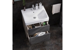 Комплект мебели Aquaton Оливия 55 светлое дерево-серый - 3