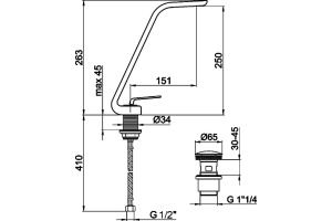 Смеситель для раковины Webert Wolo WO830402564, черный - 3