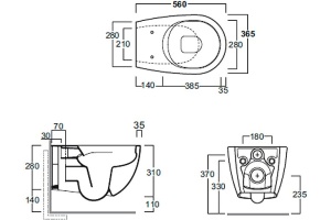 Унитаз подвесной Simas Vignoni с крышкой, белый (VI18)