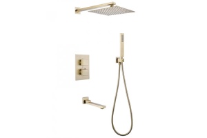 Душевая система Abber Daheim золото, матовый (AF8250G)