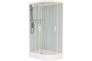 Душевая кабина Frank 100х80 левая белая стекло матовое