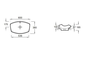 Раковина Jacob Delafon Leaf E1186 60 см - 2