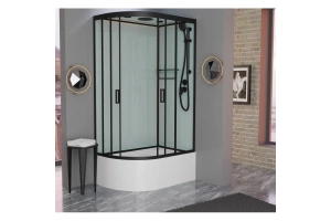 Душевая кабина Frank 120х80 черная стекло матовое - 3