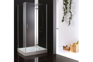 Душевой уголок Cezares Bergamo 90х80 хром стекло прозрачное - 2