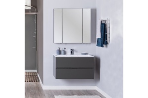 Зеркало-шкаф Aquanet Алвита 90 серый антрацит - 2