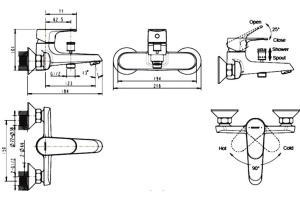 Смеситель Bravat Alfa F6120178CP-01 для ванны с душем - 2