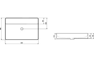 Раковина накладная Excellent Rima 2.0 60 без отверстия под смеситель белый - 3