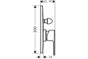 Смеситель Hansgrohe Vernis Shape 71458670 для ванны с душем, черный - 2