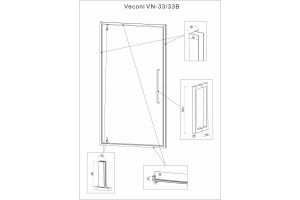 Душевая дверь Veconi Vianno VN-33 90 см профиль хром (VN33-90-01-C7) - 3