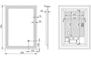Зеркало Esbano 50х70 с подсветкой (ESMI3429FRD) - 3