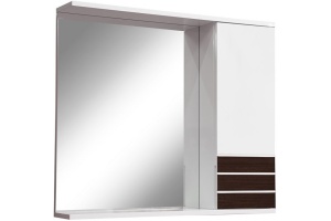 Зеркало-шкаф Stella Polar Алисия 80 белый - темное дерево