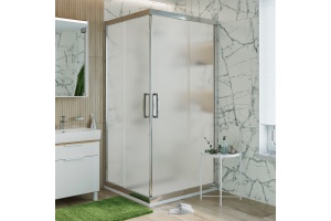 Душевой уголок STWORKI Дублин DE019SC100100200 100x100 см профиль хром глянец, стекло матовое