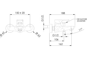 Смеситель для ванны с душем Remer Infinity I05 - 2