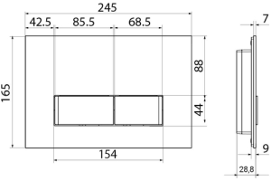Кнопка смыва Iddis Uniglass стекло, черная UNG10GBi77 - 3