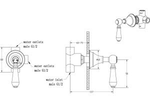 Переключатель потоков Boheme Crystal бронза - 2