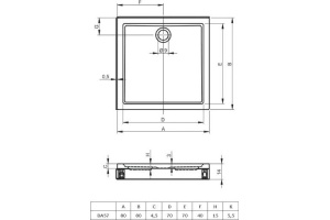 Квадратный душевой поддон Riho Davos 80x80 см (DA5700500000000) - 2