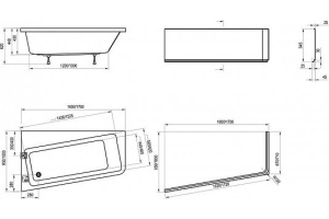 Акриловая ванна Ravak 10° 160x95 см (C831000000) - 2