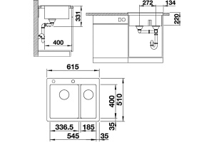 Мойка кухонная Blanco Pleon 6 Split кофе - 2