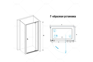 Душевой уголок RGW Passage 100х80 черный стекло прозрачное - 2