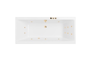 Акриловая ванна Excellent Pryzmat 180х80 белая золото с гидромассажем
