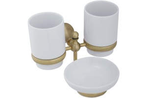 Стакан Veragio Gialetta VR.GIL-6443.BR двойной, с мыльницей, бронза