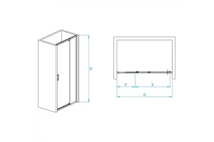Душевая дверь Rgw Passage 110x195 чёрный стекло прозрачное - 2