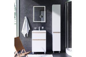 Зеркало AM.PM Gem 55 с LED-подсветкой, часами и косметическим зеркалом - 2