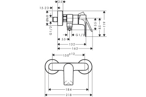 Смеситель для душа Hansgrohe Rebris E 72650000 - 3