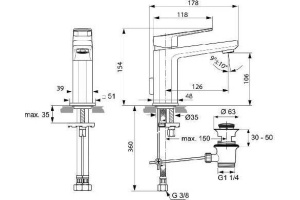 Смеситель для раковины Ideal STANDARD Tonic II хром (A6326AA) - 3