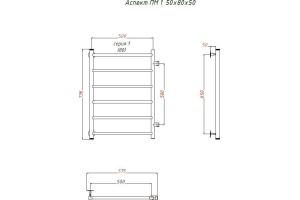 Полотенцесушитель водяной Тругор Аспект ПМ 1 ЛЦ6 50x80x50 - 2