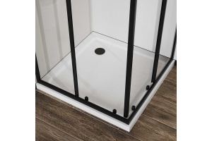 Душевой уголок Vincea City 100х80 профиль черный стекло прозрачное - 3