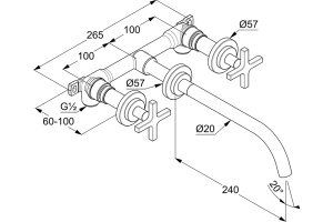 Смеситель Kludi Nova Fonte Classic для раковины 201460520 - 2