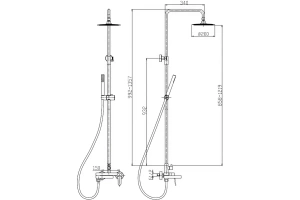 Душевая стойка BelBagno Delta золото брашированное - 2