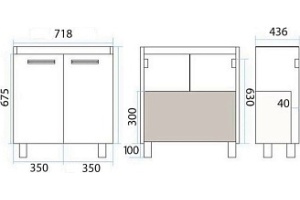 Тумба под раковину Misty Джулия 75 черная глянцевая - 3