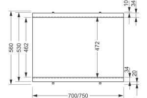 Боковой экран Cersanit Universal PB-TYPE2*75 - 2