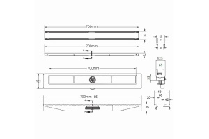 Душевой лоток Berges B1 Keramik 70 бронза - 2