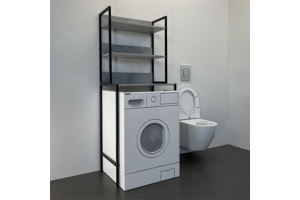 COMFORTY.Стеллаж для стиральной машины бетон светлый