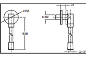 Шланговое подключение Jacob Delafon E10683-CP с душевым шлангом - 2