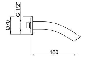 Излив для ванны Webert Aria 18 см (AC0869015) - 2