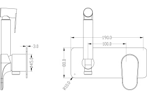 Гигиенический душ Boheme Spectre 457-BR С ВНУТРЕННЕЙ ЧАСТЬЮ, со смесителем, бронза - 2