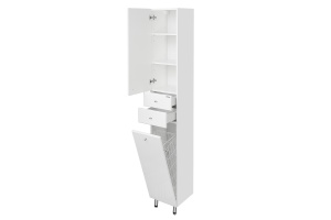 Шкаф-пенал Aquaton Минима М 32 L с бельевой корзиной белый - 2