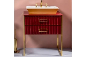 Тумба под раковину чашу Boheme Armadi Art Monaco 80 бордо глянец - золото